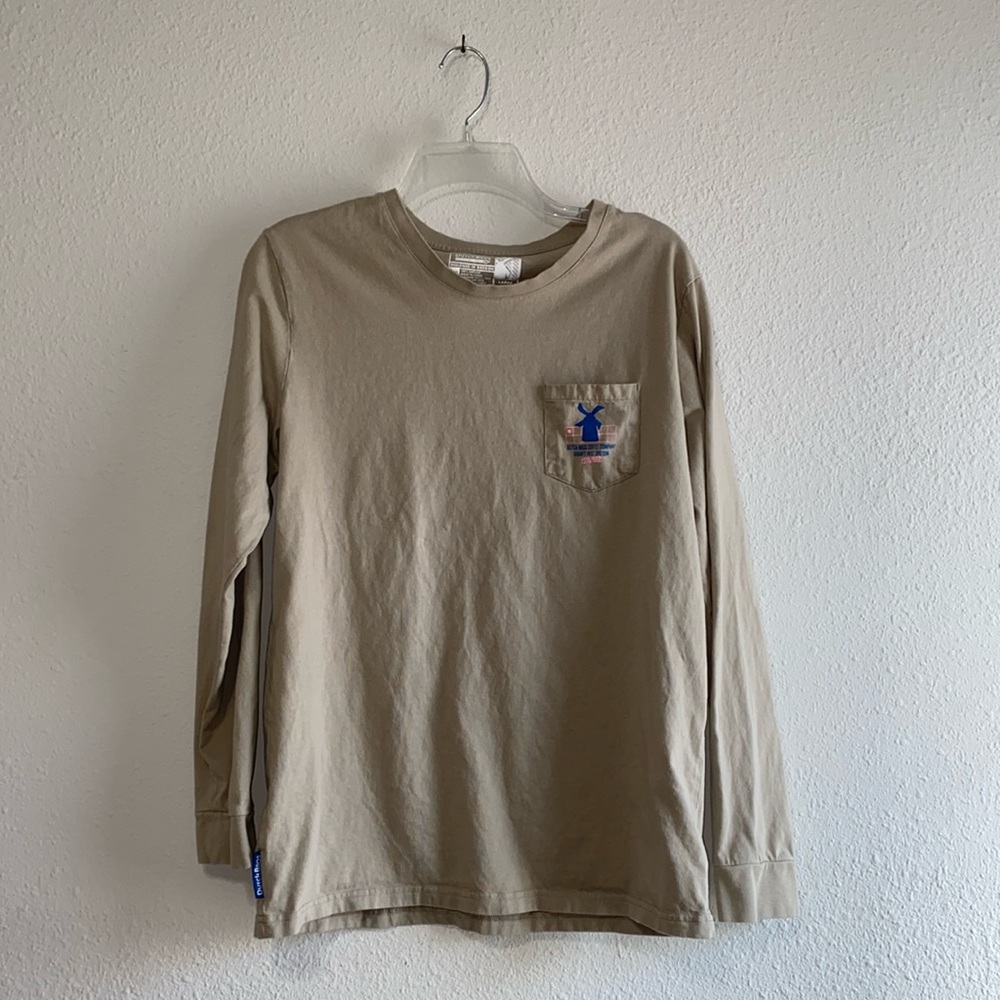 Dutch Bros Tan Long Sleeve with Graphics on the back